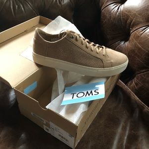 TOMS Lenox Perforated Faux Suede Sneaker NWT